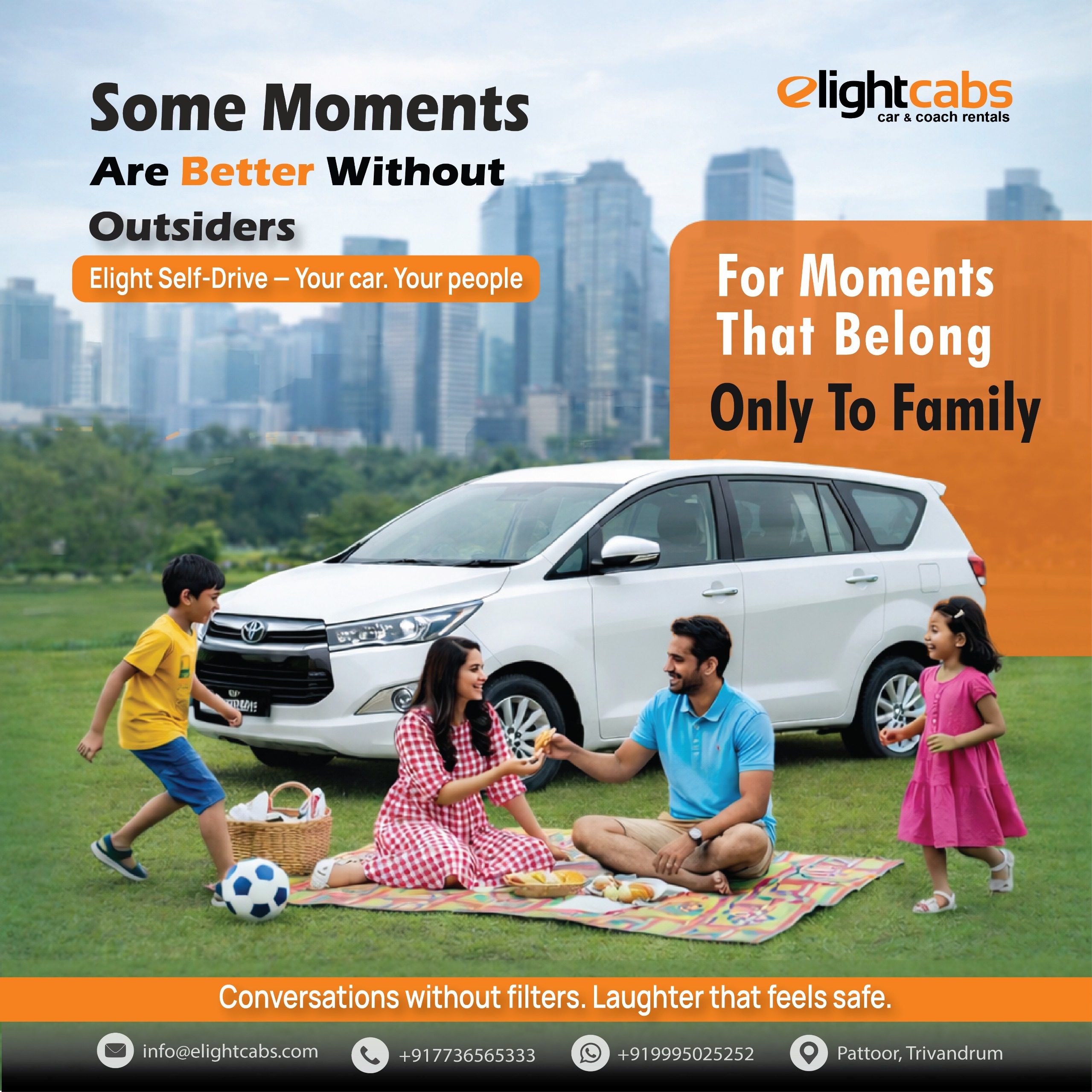 Tourist rental car near Kovalam beach Trivandrum